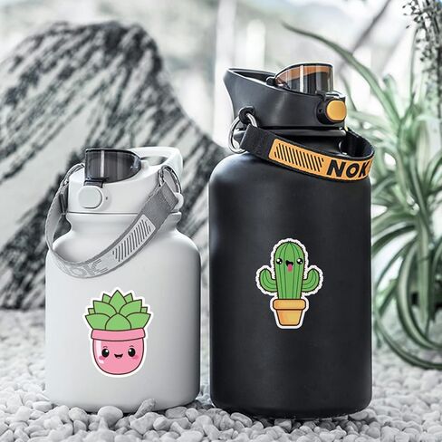 Stickers for Water Bottles, 50Pcs Waterproof Vinyl Cactus Stickers Packs for Laptop, Skateboard, Hydro Flask, Computer, Phone, Scrapbook, Cute Aesthetic Stickers for Girls Women in Kuwait