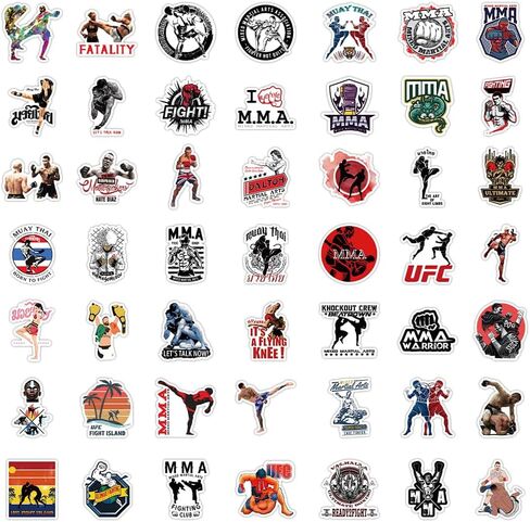 LOVELYLIFE 50pcs Wrestling Stickers Pack Fighting Aesthetic Wrestle Stickers Vinyl Waterproof Stickers for Adults Teens Kids Girls for Journaling Hydroflask Water Bottle Luggage Guitar Skateboard Car Window Bumper Computer Laptop Phone Case Decor (black-s in Kuwait