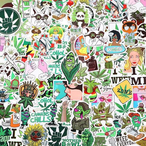 200 Pieces Mixed Grass Stickers Halloween Stickers Waterproof Green Grass Sticker Funny Graffiti Bottle Decals for Laptop Bumper Travel Luggage Skateboard, Teens Adult DIY Decor Sticker Pack in Saudi Arabia