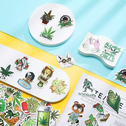 200 Pieces Mixed Grass Stickers Halloween Stickers Waterproof Green Grass Sticker Funny Graffiti Bottle Decals for Laptop Bumper Travel Luggage Skateboard, Teens Adult DIY Decor Sticker Pack in Saudi Arabia