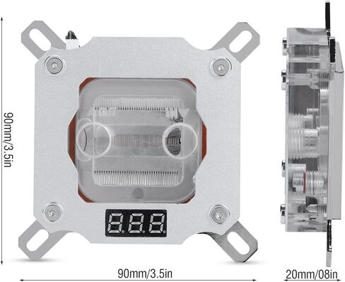 وحدة معالجة مركزية ووتربلوك، وحدة تبريد مياه لوحدة المعالجة المركزية من ريتشر ار مع قاعدة نحاسية مع شاشة عرض لدرجة الحرارة لجهاز انتل in Kuwait