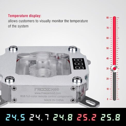 وحدة معالجة مركزية ووتربلوك، وحدة تبريد مياه لوحدة المعالجة المركزية من ريتشر ار مع قاعدة نحاسية مع شاشة عرض لدرجة الحرارة لجهاز انتل in Kuwait