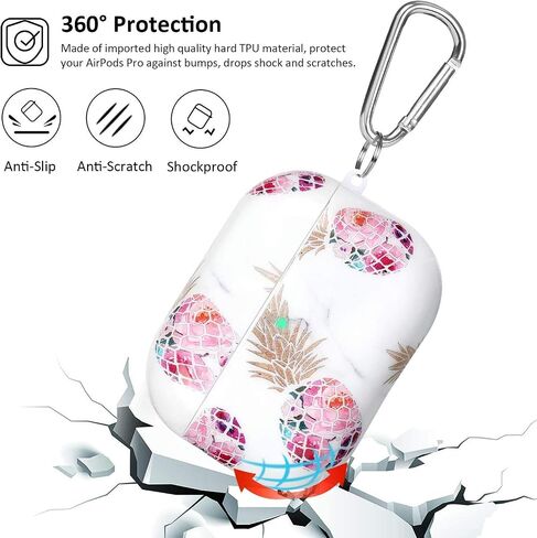 حافظة AirPods Pro الجيل الثاني/الجيل الأول - حافظة صلبة بتصميم مطبوع لطيف من KOREDA لأجهزة Airpods Pro 2، غطاء واقي مقاوم للصدمات لأجهزة Airpods Pro (2023/2022/2019) مع سلسلة مفاتيح للفتيات والنساء والرجال in Kuwait