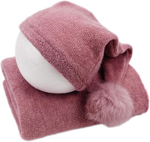 Zeroest Newborn Photo Props Blanket Set Photography for Babies Stretch Wrap Baby Boy Girl Photo Shoot Cloth Hat Outfits (Cocoa) in Saudi Arabia