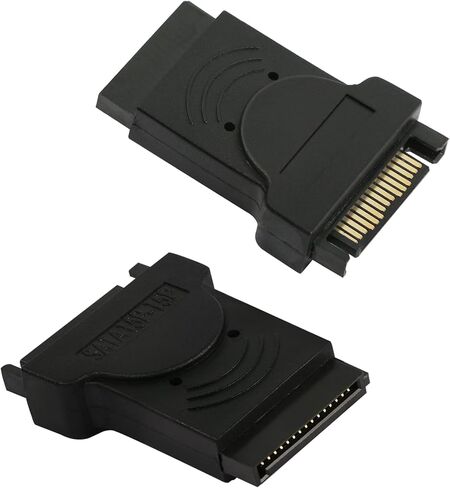 QIANRENON 2 قطعة 15Pin SATA ذكر إلى أنثى محول، محول موسع إمداد الطاقة النحيف لمحرك الأقراص الصلبة وSSD ومحركات الأقراص الضوئية وشعلات DVD وقرص القرص الصلب in Saudi Arabia