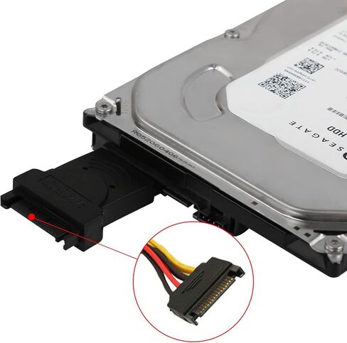 QIANRENON 2 قطعة 15Pin SATA ذكر إلى أنثى محول، محول موسع إمداد الطاقة النحيف لمحرك الأقراص الصلبة وSSD ومحركات الأقراص الضوئية وشعلات DVD وقرص القرص الصلب in Saudi Arabia