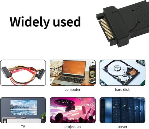 QIANRENON 2 قطعة 15Pin SATA ذكر إلى أنثى محول، محول موسع إمداد الطاقة النحيف لمحرك الأقراص الصلبة وSSD ومحركات الأقراص الضوئية وشعلات DVD وقرص القرص الصلب in Saudi Arabia