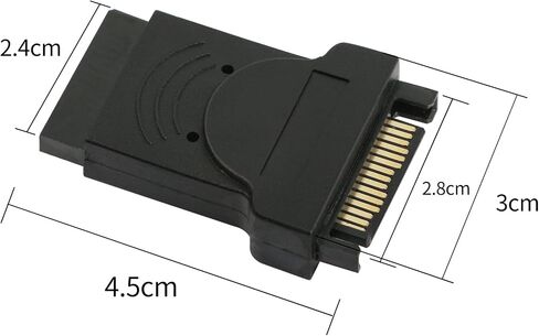 QIANRENON 2 قطعة 15Pin SATA ذكر إلى أنثى محول، محول موسع إمداد الطاقة النحيف لمحرك الأقراص الصلبة وSSD ومحركات الأقراص الضوئية وشعلات DVD وقرص القرص الصلب in Saudi Arabia
