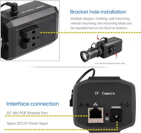 كاميرا Vanxse CCTV 2K 4MP H.265 POE WDR AI Box Bullet Netwok IP Security Camera مع عدسة متغيرة البعد البؤري 5-50 مم F1.4، فيديو IRIS تلقائي، كشف حركة السيارة البشرية، تسجيل الوجه XMEYE in Kuwait