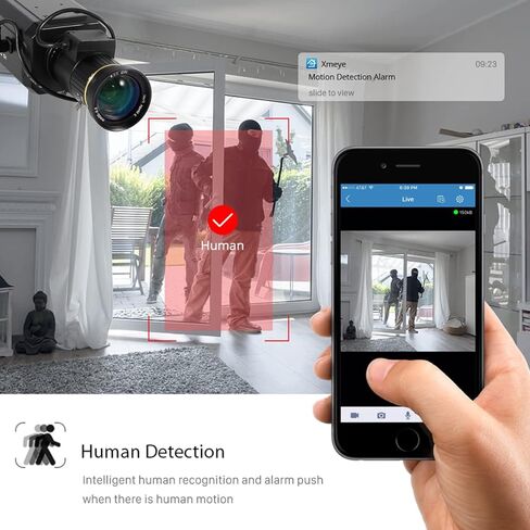 كاميرا Vanxse CCTV 2K 4MP H.265 POE WDR AI Box Bullet Netwok IP Security Camera مع عدسة متغيرة البعد البؤري 5-50 مم F1.4، فيديو IRIS تلقائي، كشف حركة السيارة البشرية، تسجيل الوجه XMEYE in Kuwait