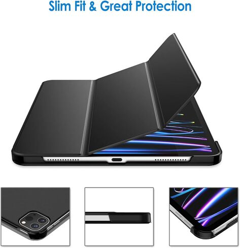 JETech Case for iPad Pro 11 Inch, 2022/2021/2020 Model, Slim Stand Hard Back Shell Smart Cover with Auto Wake/Sleep (Black) in Saudi Arabia