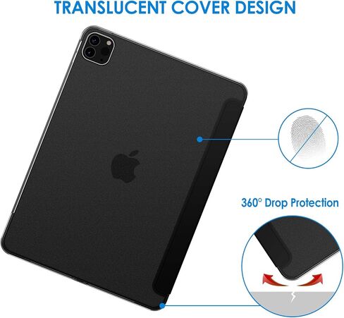 JETech Case for iPad Pro 11 Inch, 2022/2021/2020 Model, Slim Stand Hard Back Shell Smart Cover with Auto Wake/Sleep (Black) in Saudi Arabia