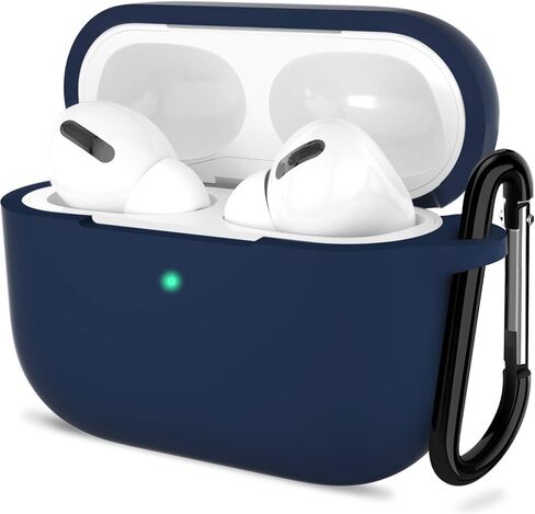 ATUAT AirPods Pro 1st/2nd Generation Case Cover, Protective Silicone Skin Accessories with Keychain for Women Men for Apple AirPods Pro 2019/2022 Charging Case,Front LED Visible-Midnight Green in Kuwait