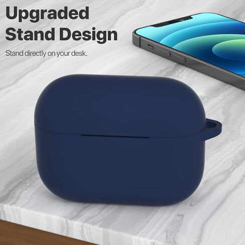ATUAT AirPods Pro 1st/2nd Generation Case Cover, Protective Silicone Skin Accessories with Keychain for Women Men for Apple AirPods Pro 2019/2022 Charging Case,Front LED Visible-Midnight Green in Kuwait
