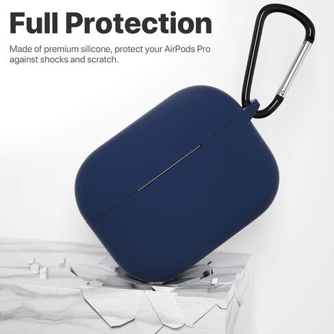 ATUAT AirPods Pro 1st/2nd Generation Case Cover, Protective Silicone Skin Accessories with Keychain for Women Men for Apple AirPods Pro 2019/2022 Charging Case,Front LED Visible-Midnight Green in Kuwait