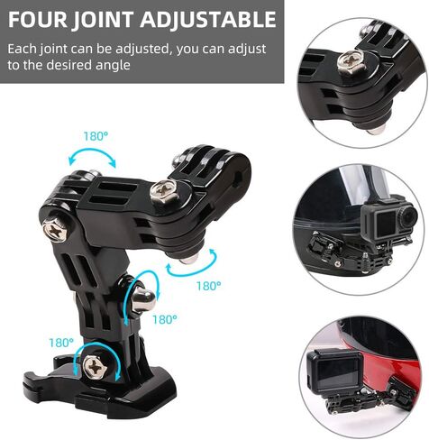 SUREWO Motorcycle Helmet Chin Mount Kits Compatible with GoPro Hero 12 11 10 9 8 7 6 5 Black,DJI Osmo Action 3/2/AKASO/Campark/YI Action Camera,Insta360 Camera and More in Kuwait