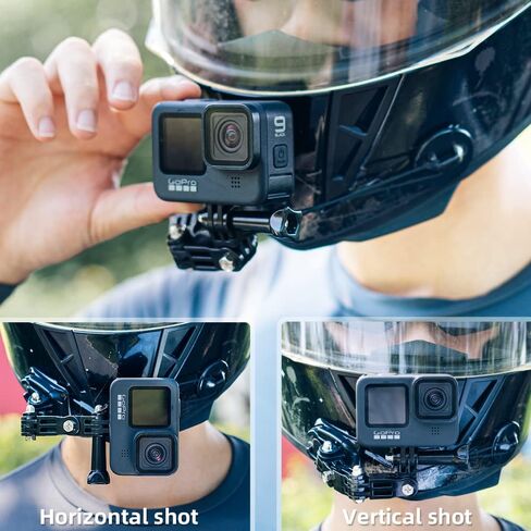 SUREWO Motorcycle Helmet Chin Mount Kits Compatible with GoPro Hero 12 11 10 9 8 7 6 5 Black,DJI Osmo Action 3/2/AKASO/Campark/YI Action Camera,Insta360 Camera and More in Kuwait