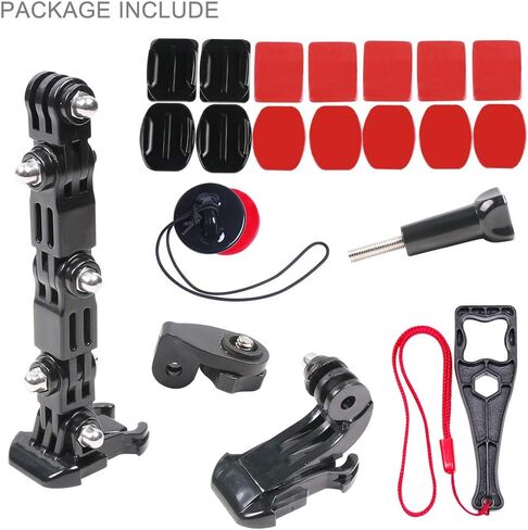 SUREWO Motorcycle Helmet Chin Mount Kits Compatible with GoPro Hero 12 11 10 9 8 7 6 5 Black,DJI Osmo Action 3/2/AKASO/Campark/YI Action Camera,Insta360 Camera and More in Kuwait
