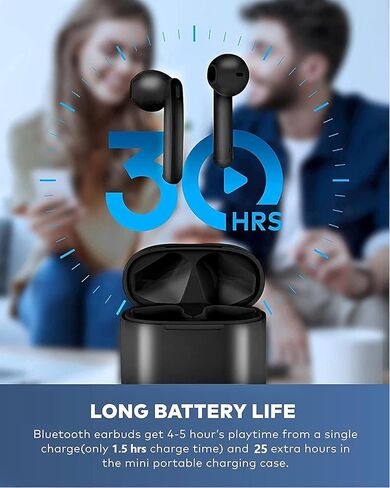 ASMY Wireless Earbuds Bluetooth 5.0 Headphones with 30H Cycle Playtime Built-in Mic IPX7 Waterproof Headsets with Charging Case for in-Ear Buds Stereo Earphones for Android etc,Running/Fitness/Work in Kuwait
