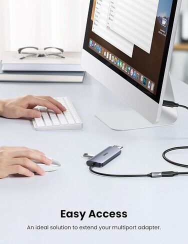 UGREEN USB Type C Extension Cable (10Gbps), USB 3.2 Type C Male to Female Fast Charging, Thunderbolt 3 Compatible with MacBook Pro iPad Pro Dell XPS Surface Switch DJI Mavic Dongle Hub,1.5FT in Kuwait