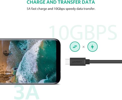 UGREEN USB Type C Extension Cable (10Gbps), USB 3.2 Type C Male to Female Fast Charging, Thunderbolt 3 Compatible with MacBook Pro iPad Pro Dell XPS Surface Switch DJI Mavic Dongle Hub,1.5FT in Kuwait