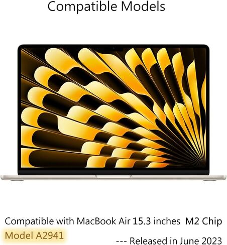 واقي شاشة عالي الدقة لجهاز MacBook Air 15.3 بوصة A2941 تم إصداره في عام 2023 مع M2 Chip 5H مقاوم للغبار ومضاد للخدش وغطاء واقٍ من PET لملحقات الكمبيوتر المحمول (عبوتان) in Kuwait