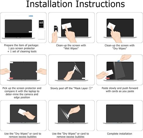 واقي شاشة عالي الدقة لجهاز MacBook Air 15.3 بوصة A2941 تم إصداره في عام 2023 مع M2 Chip 5H مقاوم للغبار ومضاد للخدش وغطاء واقٍ من PET لملحقات الكمبيوتر المحمول (عبوتان) in Kuwait