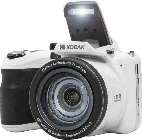Kodak PIXPRO AZ425 Digital Camera + 32GB Memory Card + Camera Case (Black) + Battery + Charger + USB Card Reader + Table Tripod + Accessories (White) in Saudi Arabia