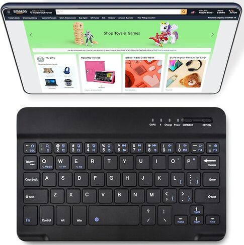DETUOSI Universal 7-8 inch Wireless Keyboard, Multi-Device Travel Portable Ultrathin (6mm) Lightweight Wireless Keyboard for iOS/Android/Windows Tablet, Computer and Phone #Black in Saudi Arabia