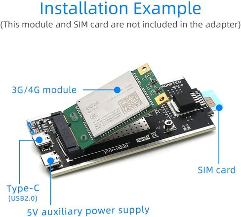 محول PCI-E صغير إلى USB 2.0 (النوع C) مع فتحة بطاقة SIM وواجهة طاقة مساعدة لوحدة WWAN/LTE in Kuwait