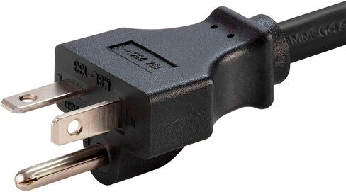 Monoprice Heavy Duty Extension Cord - 8 Feet - Black | NEMA 6-20P to IEC 60320 C19, 12AWG, 20A, 125V, for High-Performance Computers and Network Devices in Saudi Arabia