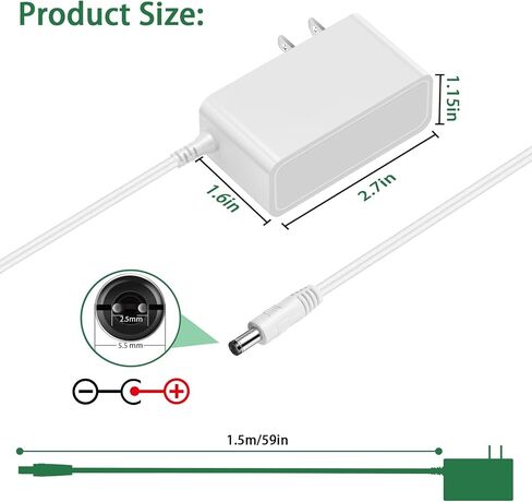 6V 2A Power Supply Adapter, 6V Baby Swing Power Cord for Fisher Price Cradle Swing, Rainforest Cradle Swing, Butterfly Ocean Wonders Swing, Ingenuity Swing, Fisher Price Swing Adapter Cord in Kuwait