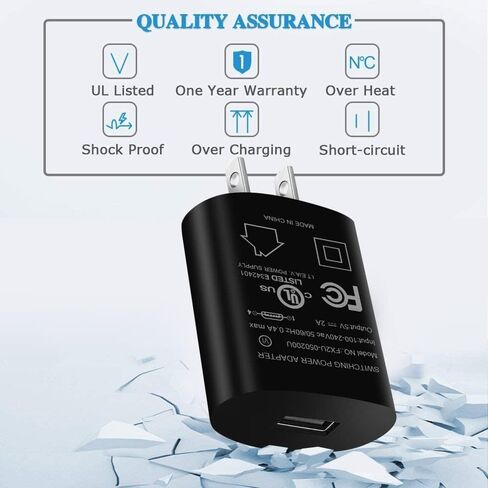 TONIWA USB Micro Rapid Charger متوافق مع Samsung Galaxy Tab A 10.1 7.0 8.0 9.7 2019 2018 2016 2015 استبدال محول الطاقة UL المدرج in Kuwait
