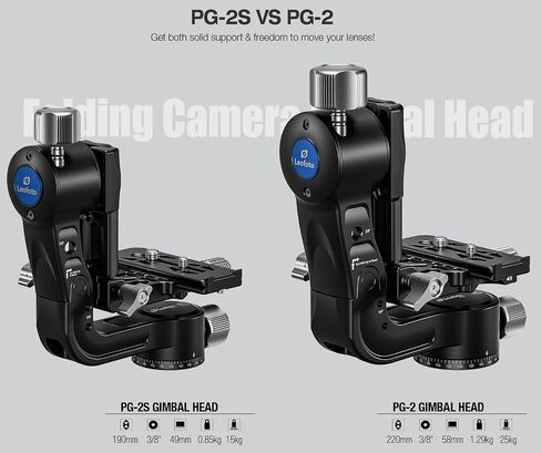 Leofoto PG-2 Gimbal Head, Foldable Tripod Head, Compact and Portable, Arca Compatible in Saudi Arabia