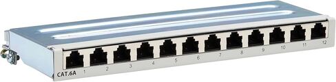 Tripp Lite 12 Port Cat6a STP Patch Panel for Wall Mount or DIN Rail, 10 Gbps, RJ45 to 110 Terminals, 568A/568B, EMI/RFI Shielding, Mounting Included, TAA Compliant, (N250-SH12-DIN6A) in Saudi Arabia