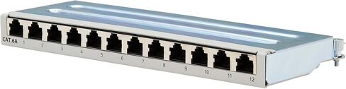 Tripp Lite 12 Port Cat6a STP Patch Panel for Wall Mount or DIN Rail, 10 Gbps, RJ45 to 110 Terminals, 568A/568B, EMI/RFI Shielding, Mounting Included, TAA Compliant, (N250-SH12-DIN6A) in Saudi Arabia