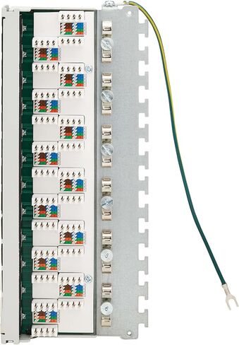 Tripp Lite 12 Port Cat6a STP Patch Panel for Wall Mount or DIN Rail, 10 Gbps, RJ45 to 110 Terminals, 568A/568B, EMI/RFI Shielding, Mounting Included, TAA Compliant, (N250-SH12-DIN6A) in Saudi Arabia