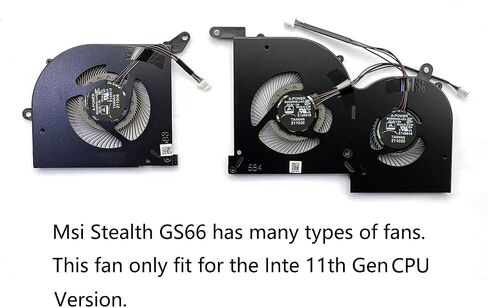 CPU+GPU Cooling Fan Replacement for MSI Stealth GS66 WS66 11UG 11UE 11UH 11UMT 11UKT, Creator 15 OLED MS-16V4 BS5005HS-U4Q(16V4-CPU) BS5005HS-U3J(16V4-G-CW) (Does Not fit Intel 10th Gen CPU Version) in Saudi Arabia