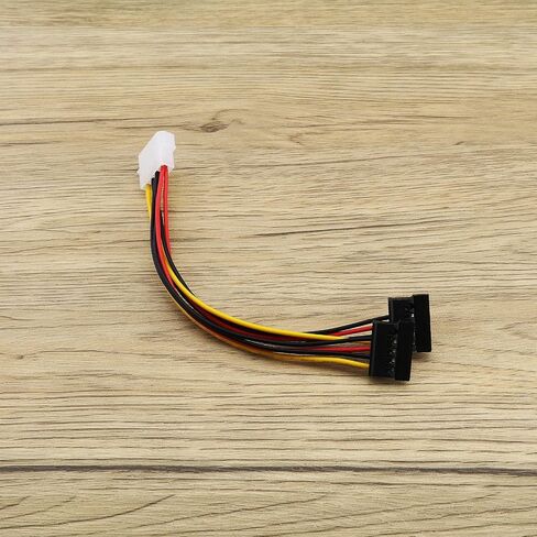 SING F LTD 4 قطع SATA 4-Pin ذكر إلى 15 دبوس أنثى كابل محول مقسم طاقة SATA مزدوج لمحرك الأقراص الصلبة ATA التسلسلي واجهة SATA SSD HDD محرك الأقراص المضغوطة محرك أقراص DVD 19.5 سم in Kuwait