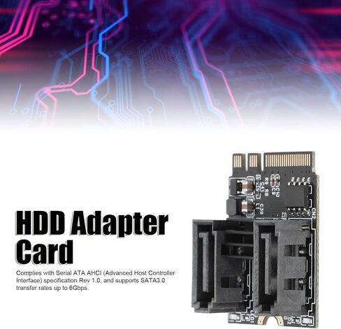 M.2 to SATA3.0 HDD Adapter Card, 6Gbps Fast Transfer PCIe X1 M2 to SATA3.0 Expansion Card, JMB582 Chip, M.2 NGFF A+E Key to SATA Adapter for Win XP/7/8/10 for OS X, with SATA Cable in Saudi Arabia