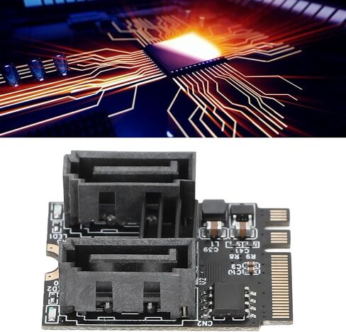M.2 to SATA3.0 HDD Adapter Card, 6Gbps Fast Transfer PCIe X1 M2 to SATA3.0 Expansion Card, JMB582 Chip, M.2 NGFF A+E Key to SATA Adapter for Win XP/7/8/10 for OS X, with SATA Cable in Saudi Arabia