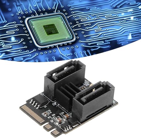 M.2 to SATA3.0 HDD Adapter Card, 6Gbps Fast Transfer PCIe X1 M2 to SATA3.0 Expansion Card, JMB582 Chip, M.2 NGFF A+E Key to SATA Adapter for Win XP/7/8/10 for OS X, with SATA Cable in Saudi Arabia