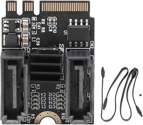 M.2 to SATA3.0 HDD Adapter Card, 6Gbps Fast Transfer PCIe X1 M2 to SATA3.0 Expansion Card, JMB582 Chip, M.2 NGFF A+E Key to SATA Adapter for Win XP/7/8/10 for OS X, with SATA Cable in Saudi Arabia