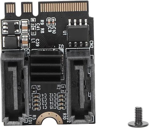 M.2 to SATA3.0 HDD Adapter Card, 6Gbps Fast Transfer PCIe X1 M2 to SATA3.0 Expansion Card, JMB582 Chip, M.2 NGFF A+E Key to SATA Adapter for Win XP/7/8/10 for OS X, with SATA Cable in Saudi Arabia