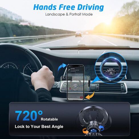 WixGear Mount Base Compatible with MagSafe iPhone 14 13 12, for Diameter 17mm/0.67 inch Universal Joint Ball of Phone Holder Car Mount, Vent, Dashboard, Windshield with One Metal Plate for MagSafe in Saudi Arabia