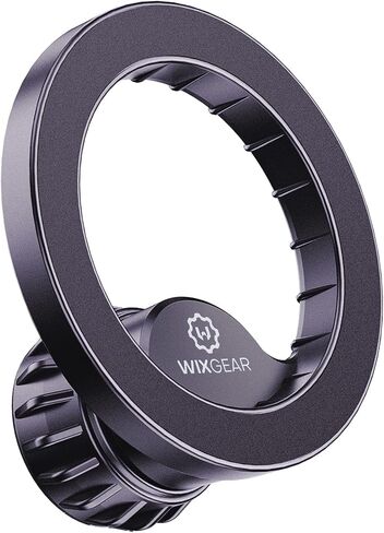 WixGear Mount Base Compatible with MagSafe iPhone 14 13 12, for Diameter 17mm/0.67 inch Universal Joint Ball of Phone Holder Car Mount, Vent, Dashboard, Windshield with One Metal Plate for MagSafe in Saudi Arabia