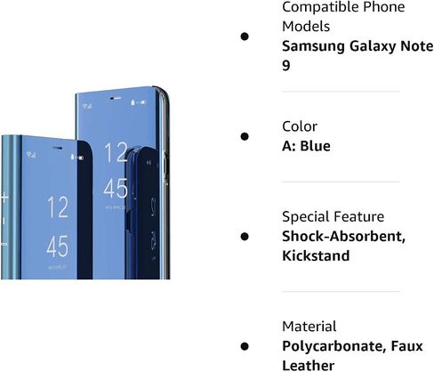 Samsung Galaxy Note 9 Case Cover EMAXELER Stylish Mirror Plating Flip Full Body Protective Reflection Ultra Thin Hard Anti-Scratch Shockproof Frame for Samsung Note 9 Mirror:Silver in Kuwait