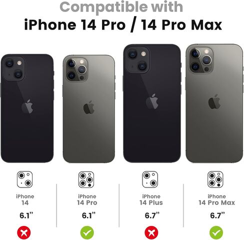 Tensea لهاتف iPhone 14 Pro/iPhone 14 Pro Max واقي عدسة الكاميرا، غطاء كاميرا من الزجاج المقوى 9H واقي شاشة معدني فردي لهاتف iPhone 14Pro 6.1 بوصة iPhone 14 ProMax 6.7 بوصة in Kuwait