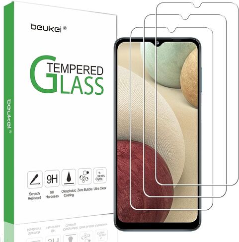 (3 عبوات) واقي شاشة Beukei لهاتف Samsung Galaxy A12 زجاج مقسى، 6.5 بوصة، صلابة 9H، مضاد للخدش، خالٍ من الفقاعات in Saudi Arabia