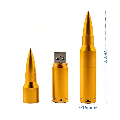64GB Metal Shining Bullet USB Flash Drive Memory Stick with Keychain,Bronze in Kuwait